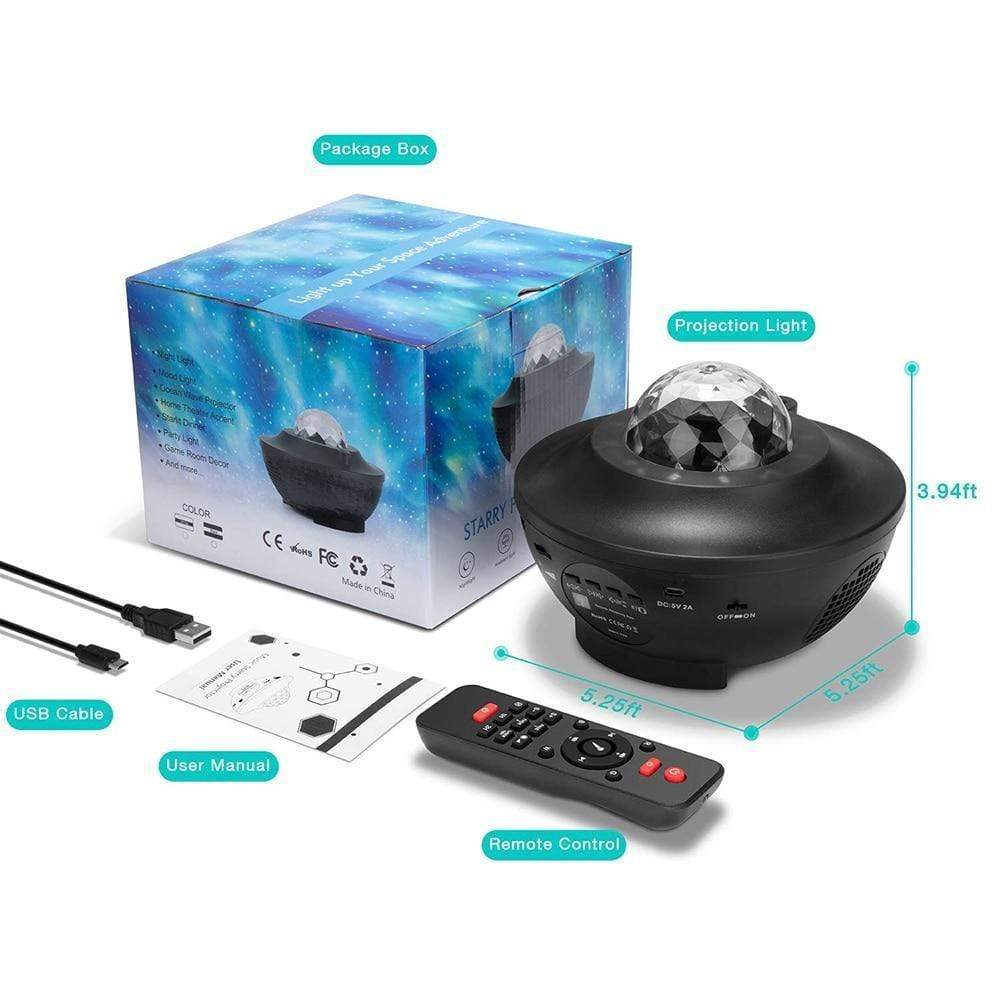 The Wave Lights Starry Night Projector - W/ Bluetooth Speaker